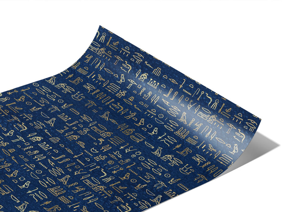 Blue Hieroglyphs Egyptian Vinyl Wraps~Rwraps Series 914 Digitally Printed Vinyl Wrap~0