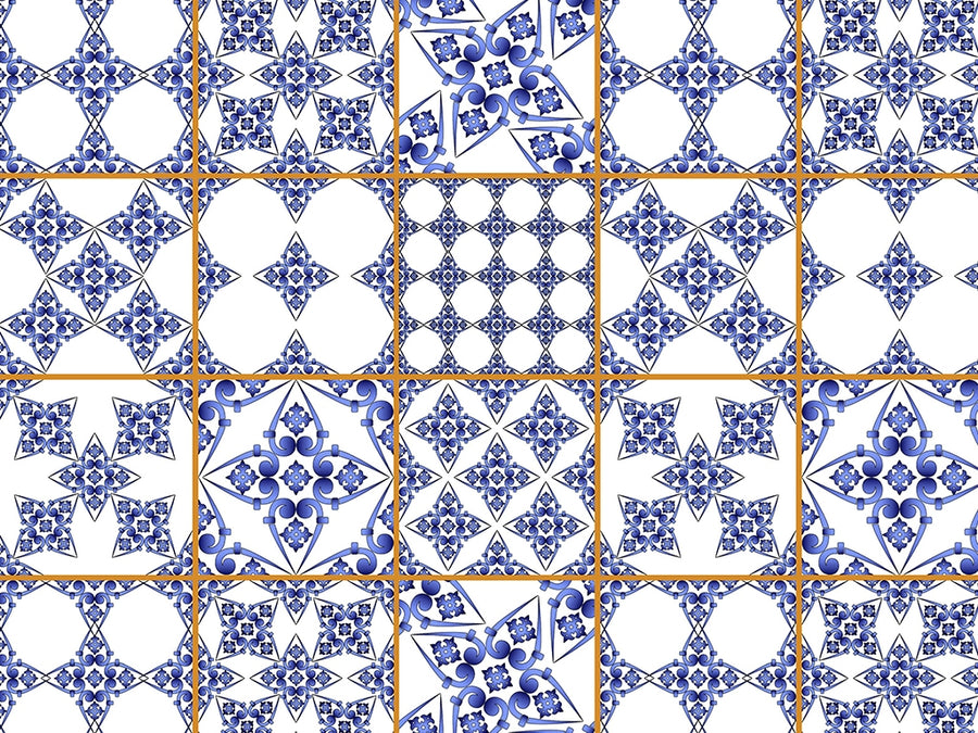 Blue Lace Tile Vinyl Wrap Pattern~Rwraps Series 914 Digitally Printed Vinyl Wrap~0