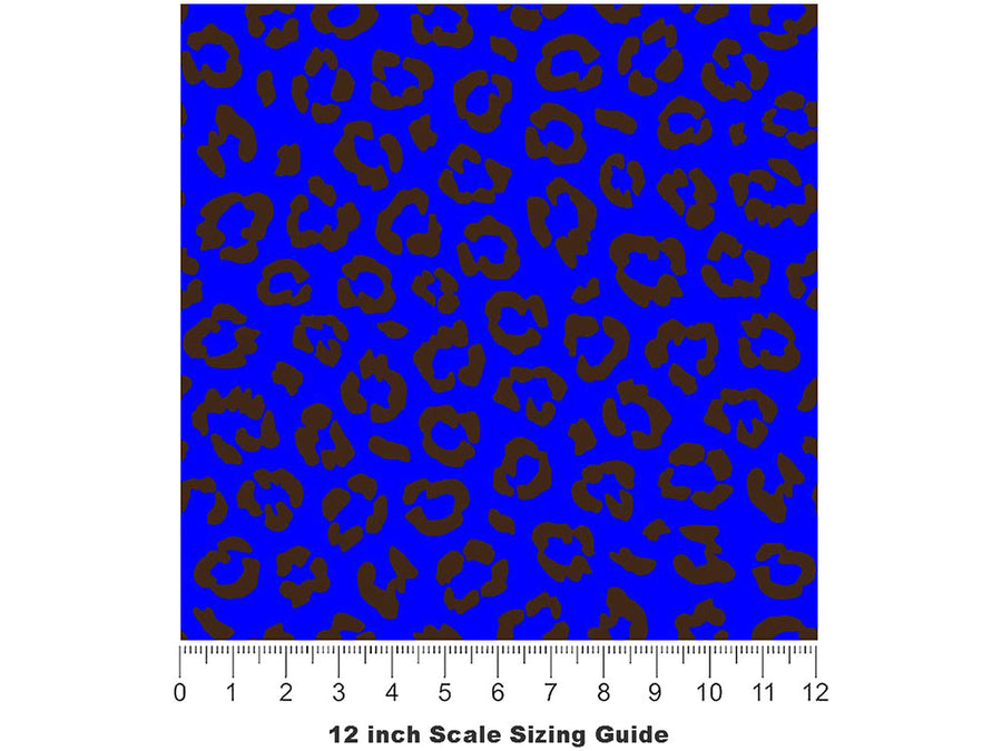 Blue Leopard Vinyl Film Pattern Size 12 inch Scale~Rwraps Blue Leopard Sizing Chart~3