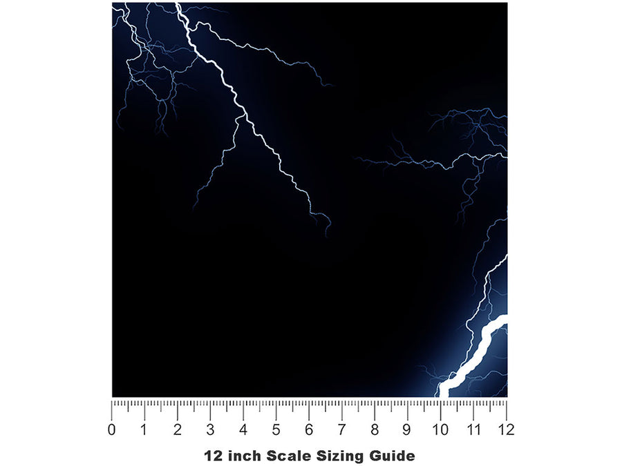 Blue Name3 Lightning Vinyl Film Pattern Size 12 inch Scale~Rwraps Blue Name3 Lightning Sizing Chart~3