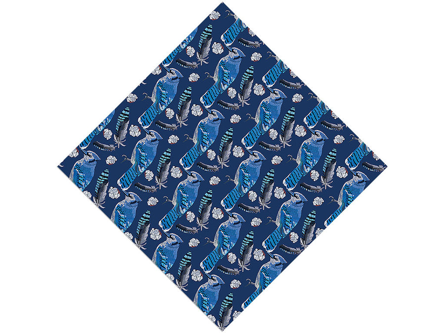 Blue Linework Birds Vinyl Wrap Pattern