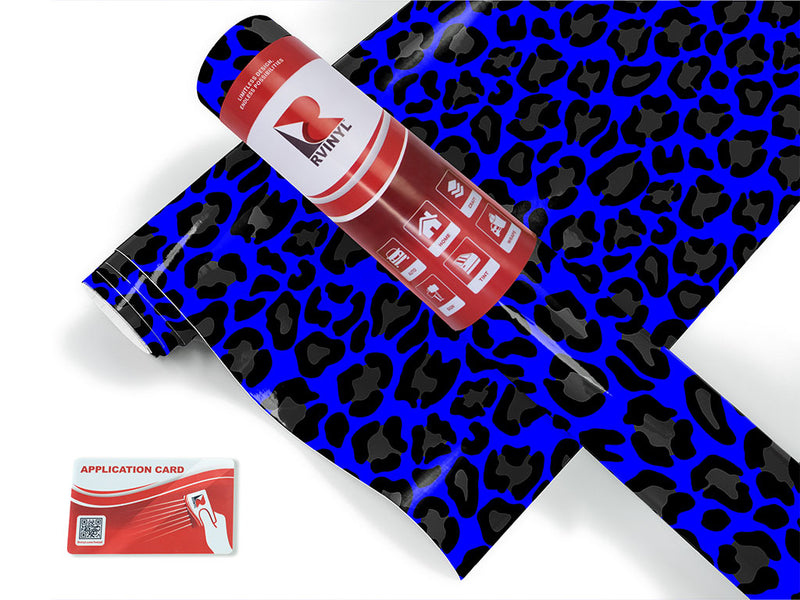 blue panther animal print Craft Vinyl Roll