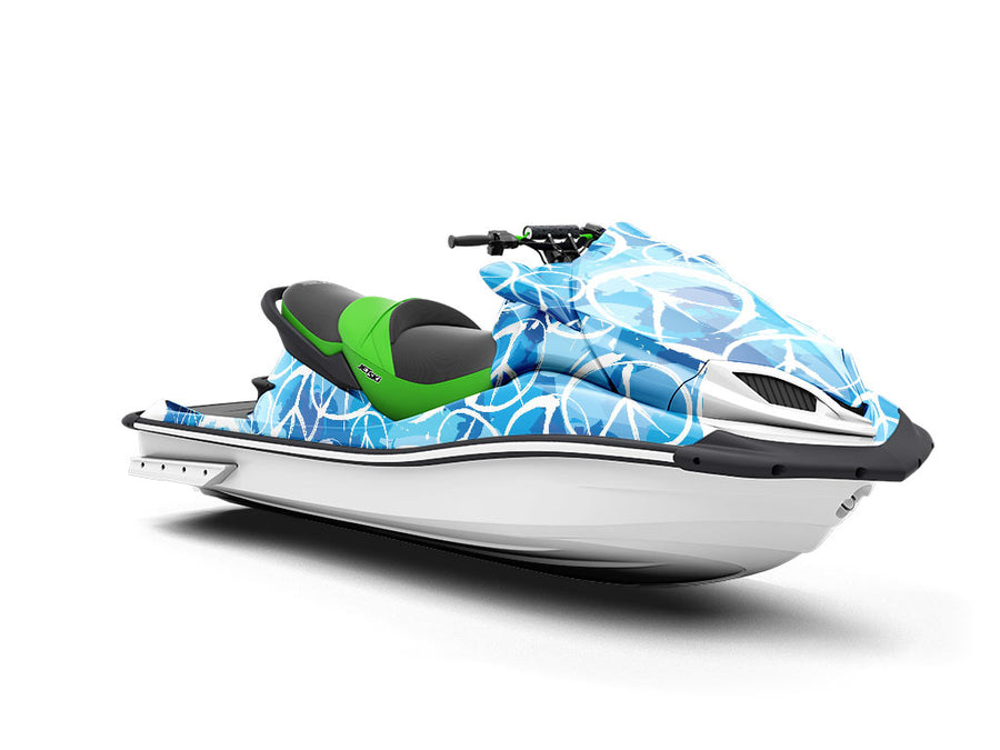 Blue Peace Graffiti Jet Ski Vinyl Customized Wrap