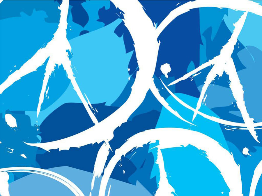 Blue Peace Graffiti Vinyl Wrap Pattern~Rwraps Series 914 Digitally Printed Vinyl Wrap~0