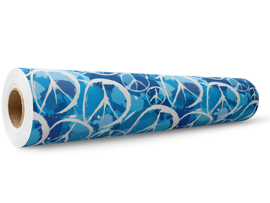 Blue Peace Graffiti Wrap Film Wholesale Roll~Rwraps Series 914 Digitally Printed Vinyl Roll~5