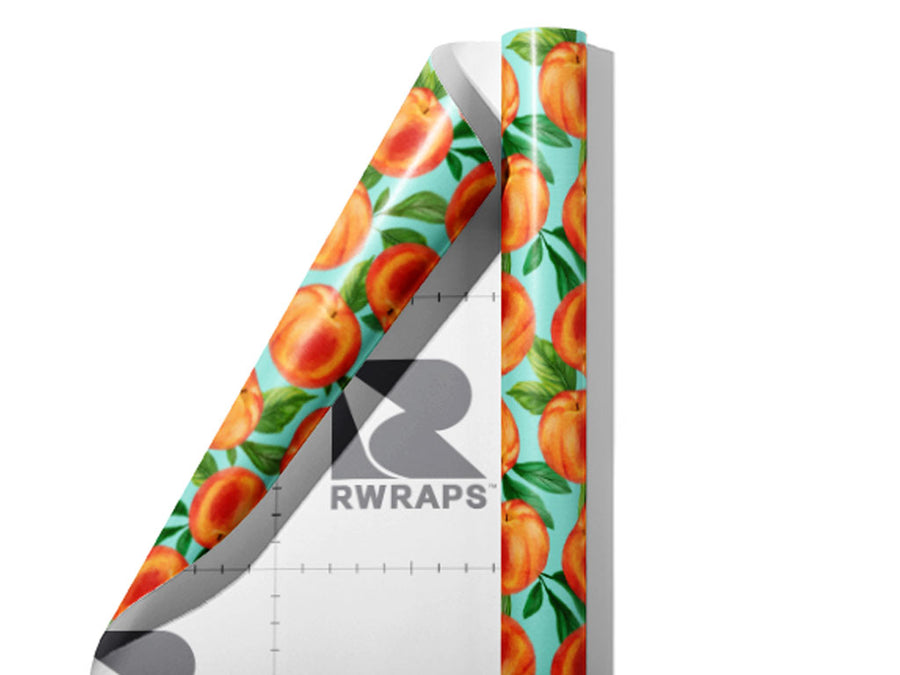Blue Peachy Keen Fruit Wrap Film Sheets~Rwraps Series 914 Blue Peachy Keen Fruit Scrolled Sheet~3