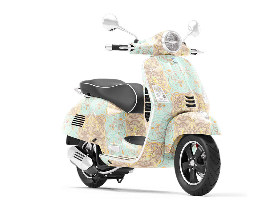 Blue Poppy Tile Vespa Scooter Wrap Film