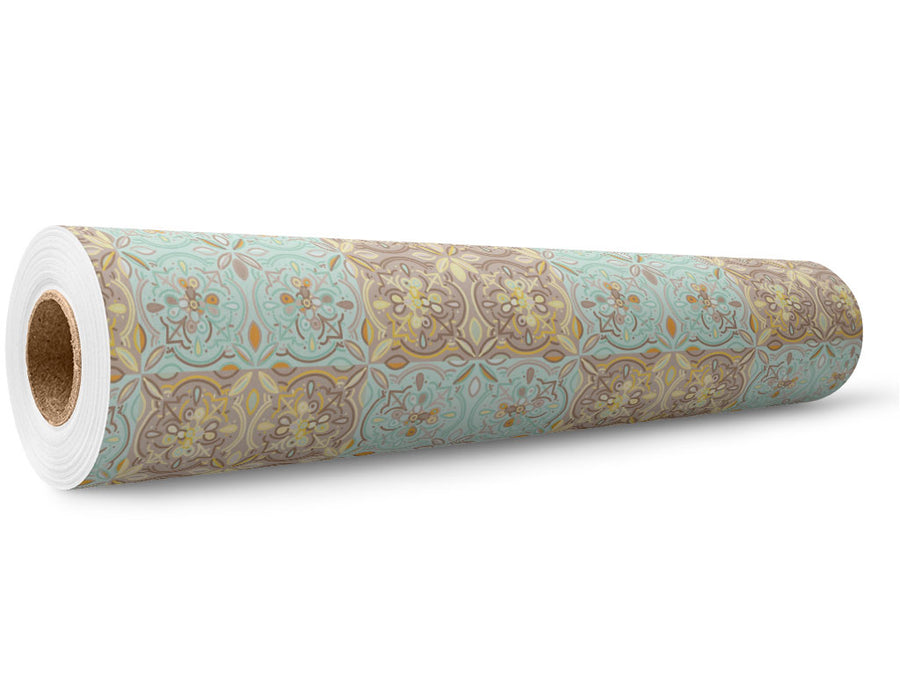 Blue Poppy Tile Wrap Film Wholesale Roll~Rwraps Series 914 Digitally Printed Vinyl Roll~5