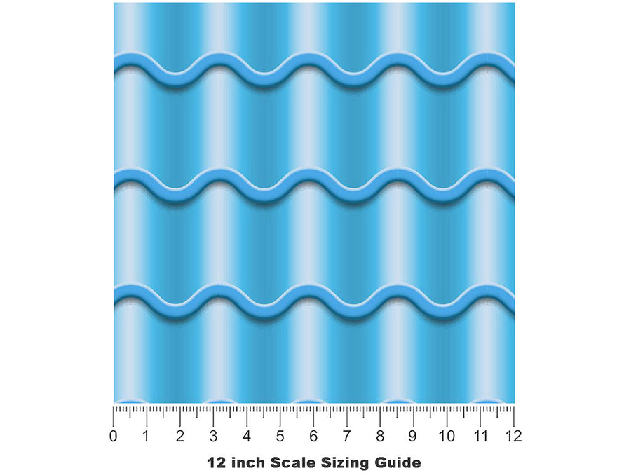 Blue Tile Vinyl Film Pattern Size 12 inch Scale~Rwraps Blue Tile Sizing Chart~3