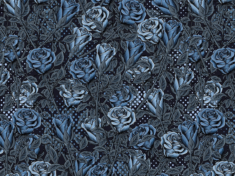 Blue Rose Floral Vinyl Wrap Pattern~Rwraps Series 914 Digitally Printed Vinyl Wrap~0