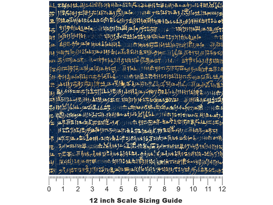 Blue Rosetta Egyptian Vinyl Film Pattern Size 12 inch Scale~Rwraps Blue Rosetta Egyptian Sizing Chart~2