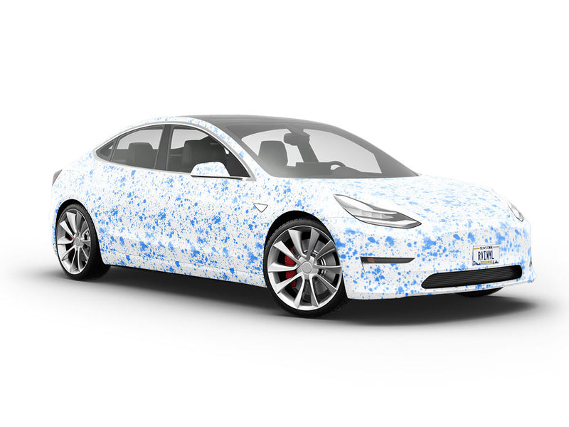 Blue Smears Paint Splatter Vehicle Vinyl Wrap
