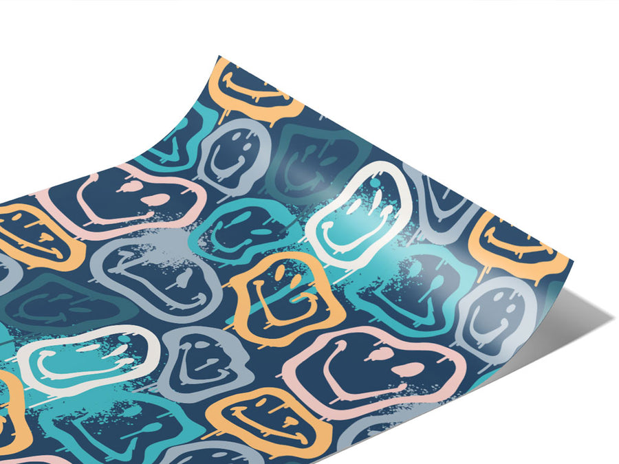 Blue Smiles Graffiti Vinyl Wraps~Rwraps Series 914 Digitally Printed Vinyl Wrap~1