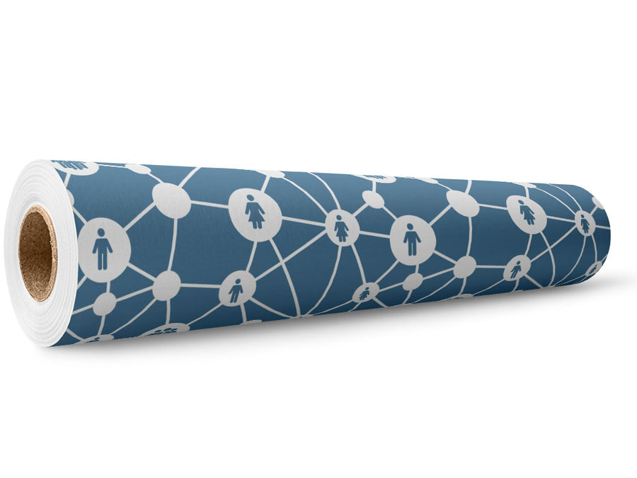 Blue Social Technology Wrap Film Wholesale Roll~Rwraps Series 914 Digitally Printed Vinyl Roll~5