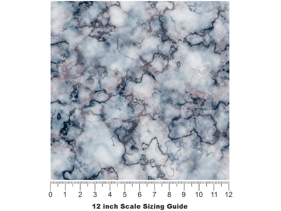 Blue Sodalite Marble Vinyl Film Pattern Size 12 inch Scale~Rwraps Blue Sodalite Marble Sizing Chart~2