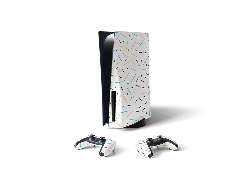 blue sprinkles abstract geometric Sony PS5 DIY Skin