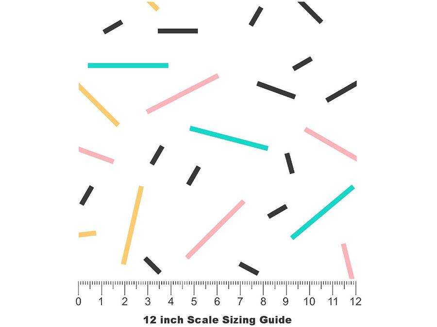 Blue Sprinkles Abstract Vinyl Film Pattern Size 12 inch Scale~Rwraps Blue Sprinkles Abstract Sizing Chart~2