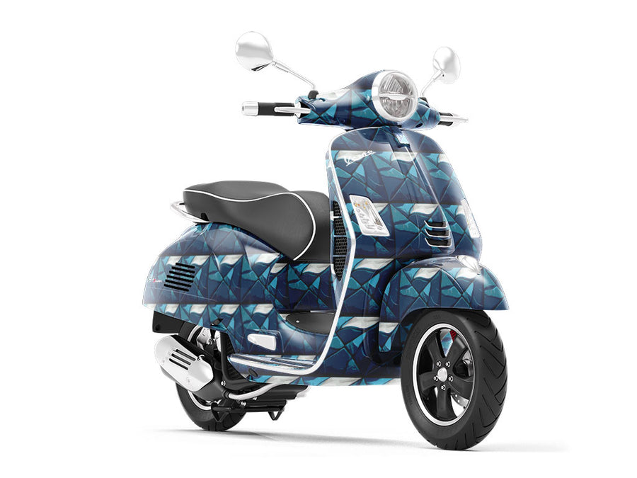Blue Square Tile Vespa Scooter Wrap Film