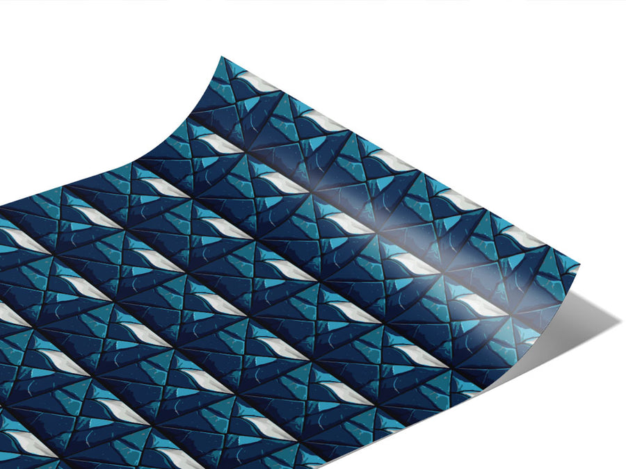 Blue Square Tile Vinyl Wraps~Rwraps Series 914 Digitally Printed Vinyl Wrap~1