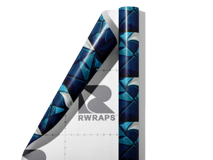 Blue Square Tile Wrap Film Sheets~Rwraps Series 914 Blue Square Tile Scrolled Sheet~4