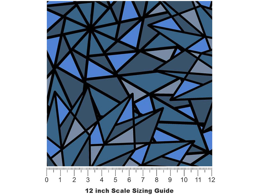 Blue Star Stained Glass Vinyl Film Pattern Size 12 inch Scale~Rwraps Blue Star Stained Glass Sizing Chart~2