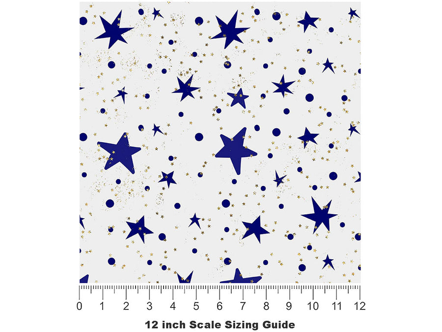 Blue Starlight Astrology Vinyl Film Pattern Size 12 inch Scale~Rwraps Blue Starlight Astrology Sizing Chart~2