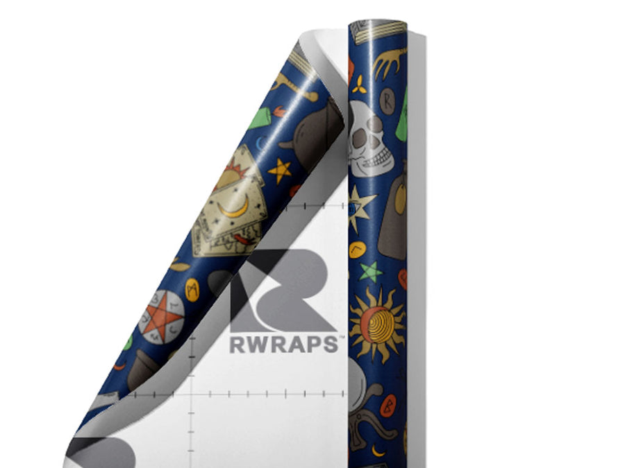 Blue Tails Witch Wrap Film Sheets~Rwraps Series 914 Blue Tails Witch Scrolled Sheet~3