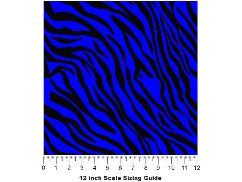 Blue Tiger Vinyl Film Pattern Size 12 inch Scale~Rwraps Blue Tiger Sizing Chart~3