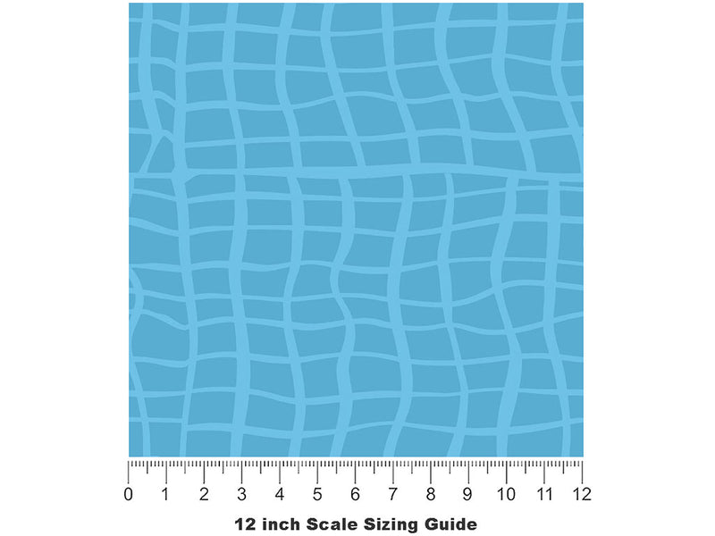 Blue Waves Tile Vinyl Film Pattern Size 12 inch Scale~Rwraps Blue Waves Tile Sizing Chart~3