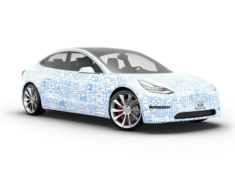 Blue York Americana Vehicle Vinyl Wrap
