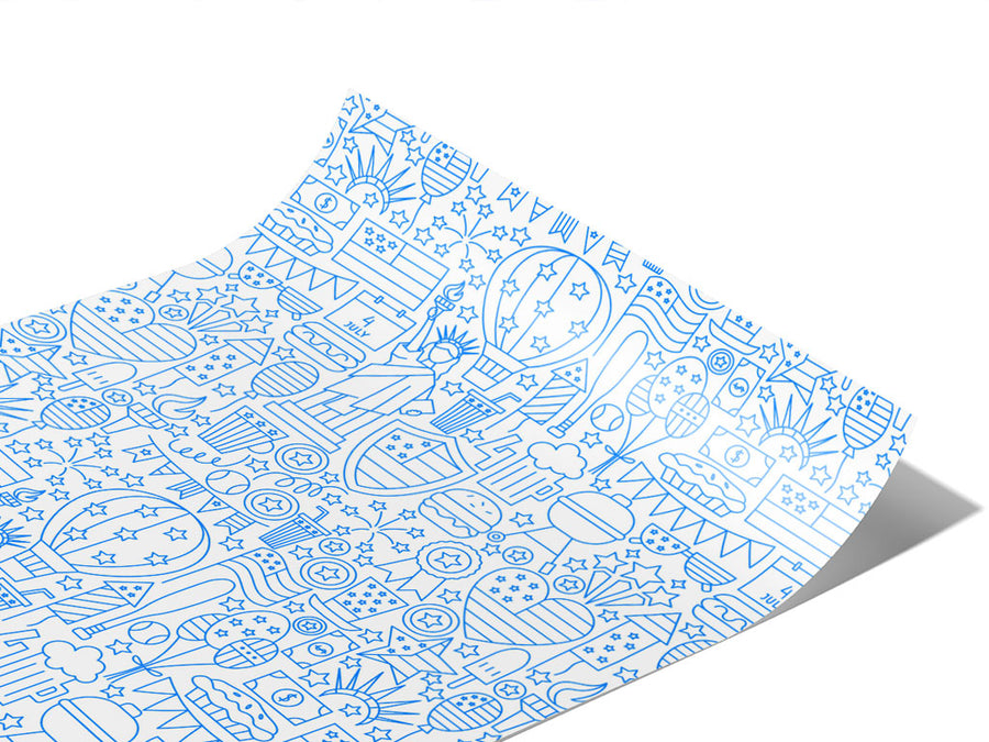 Blue York Americana Vinyl Wraps~Rwraps Series 914 Digitally Printed Vinyl Wrap~1