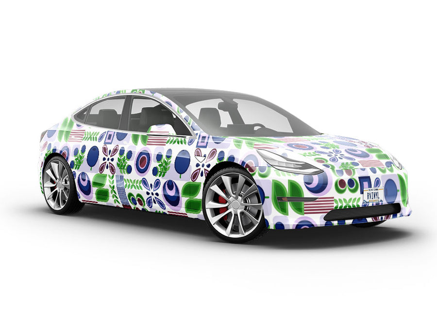 Blueberries Abound Mosaic Vehicle Vinyl Wrap