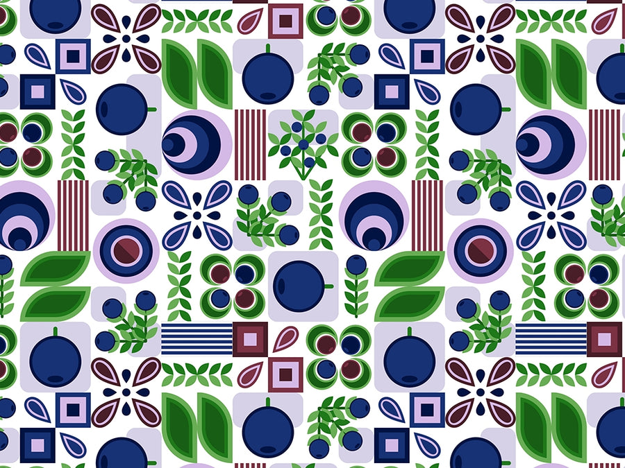Blueberries Abound Mosaic Vinyl Wrap Pattern~Rwraps Series 914 Digitally Printed Vinyl Wrap~0