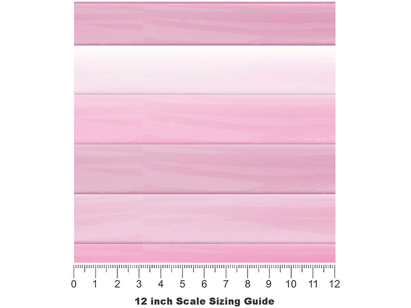 Blush Gradient Wood Plank Vinyl Film Pattern Size 12 inch Scale~Rwraps Blush Gradient Wood Plank Sizing Chart~3