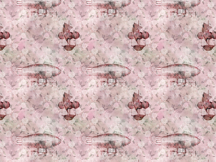 Blushing Dirigibles Steampunk Vinyl Wrap Pattern~Rwraps Series 914 Digitally Printed Vinyl Wrap~0