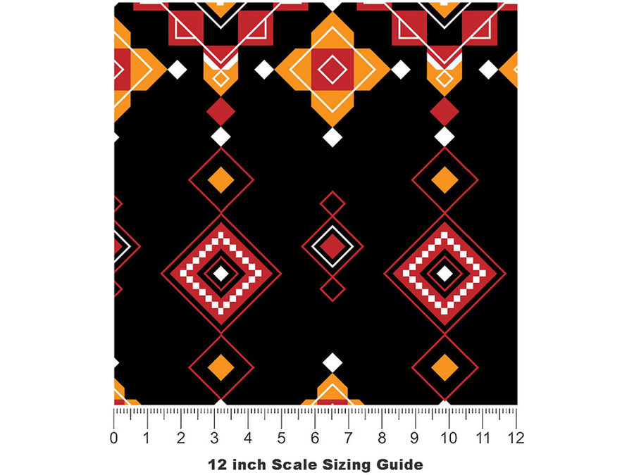 Blushing Elegance Art Deco Vinyl Film Pattern Size 12 inch Scale~Rwraps Blushing Elegance Art Deco Sizing Chart~2