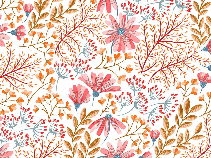 Blushing Foliage Floral Vinyl Wrap Pattern~Rwraps Series 914 Digitally Printed Vinyl Wrap~0