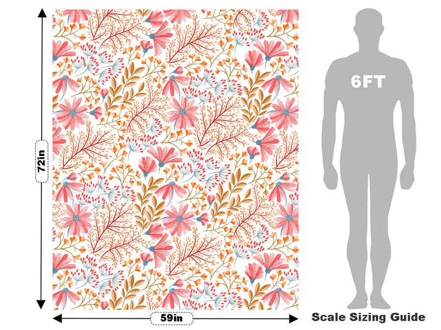 Blushing Foliage Floral Vehicle Wrap Scale~Rwraps Series 914 Blushing Foliage Floral Measurements~1