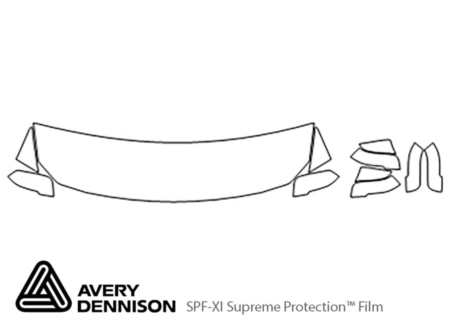 3-series Avery Dennison Clear Bra Hood Precut PPF Diagram