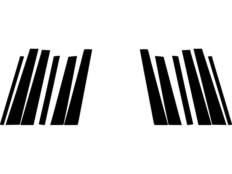 bmw 3-series 1999-2005 (wagon) Brushed Aluminum Black Pillar Trim Diagram