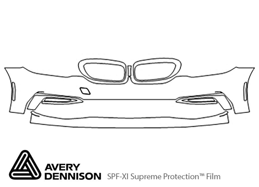 5-series Avery Dennison Clear Bra Bumper Precut PPF Diagram
