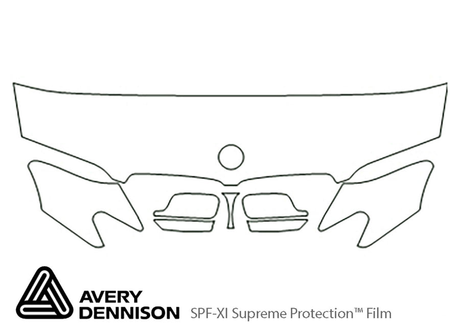 7-series Avery Dennison Clear Bra Hood Precut PPF Diagram