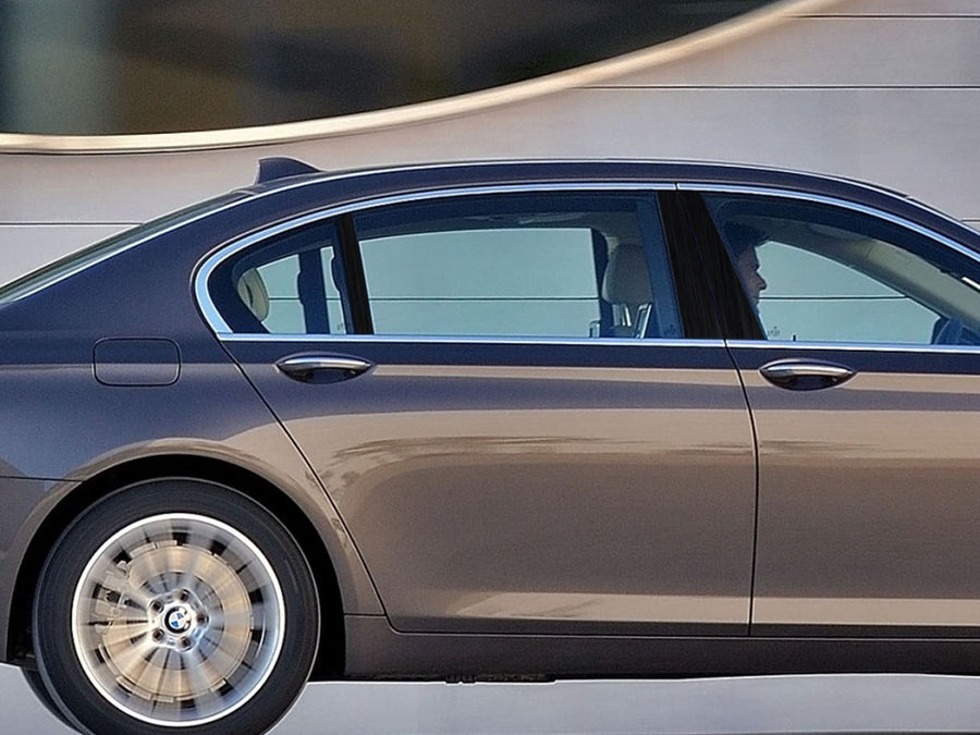 bmw 7-series 2009-2015 Brushed Aluminum Black Pillar Cover Diagram