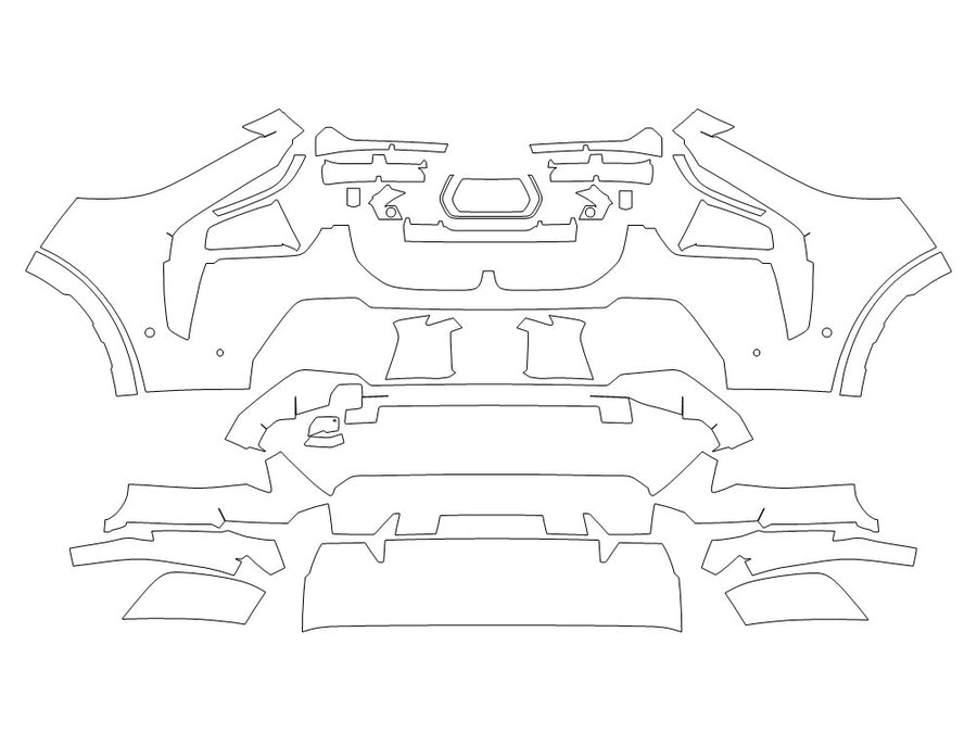 7-series 3M Clear Bra Bumper Precut PPF Diagram