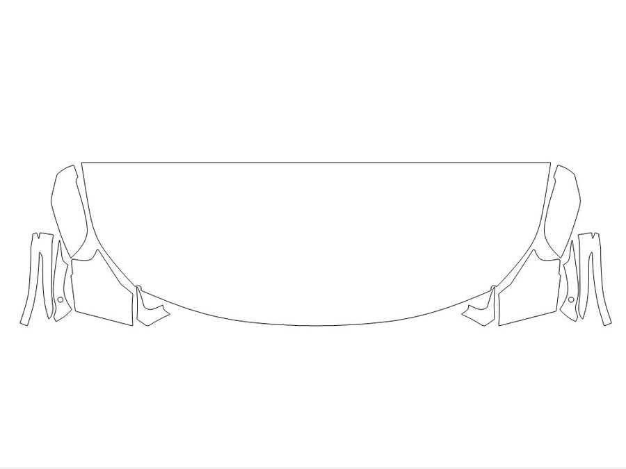 m2 3M Clear Bra Hood Precut PPF Diagram