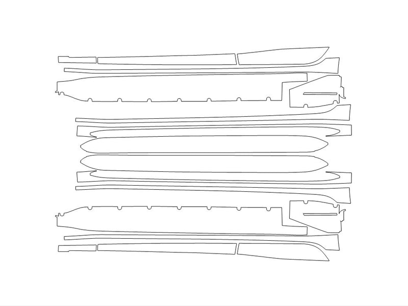 m3 3M Clear Bra Door Cup Precut PPF Diagram