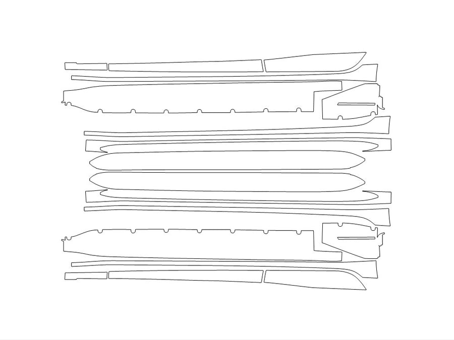 m3 Avery Dennison Clear Bra Door Cup Precut PPF Diagram