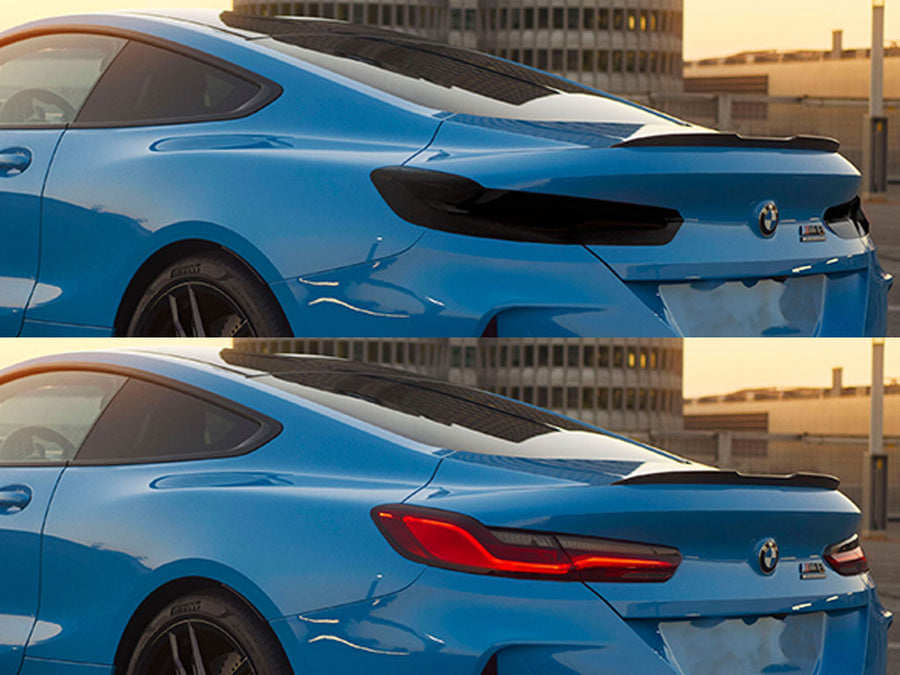 m8 Before and After Smoked Taillights