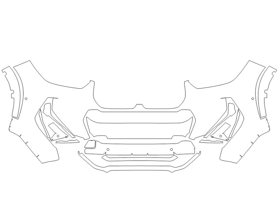 x1 3M Clear Bra Bumper Precut PPF Diagram