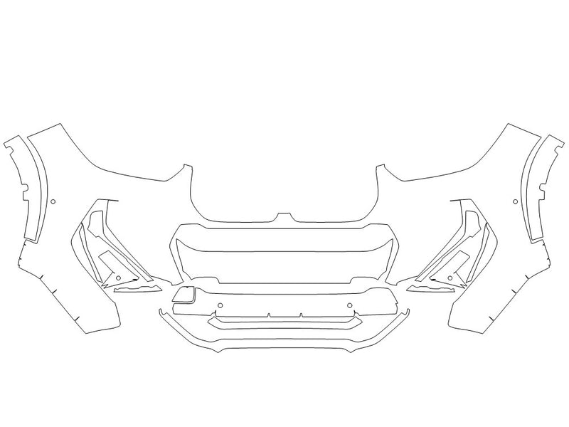 x1 Avery Dennison Clear Bra Bumper Precut PPF Diagram